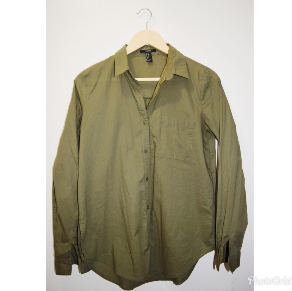 Forever 21 Olive Green Button Down